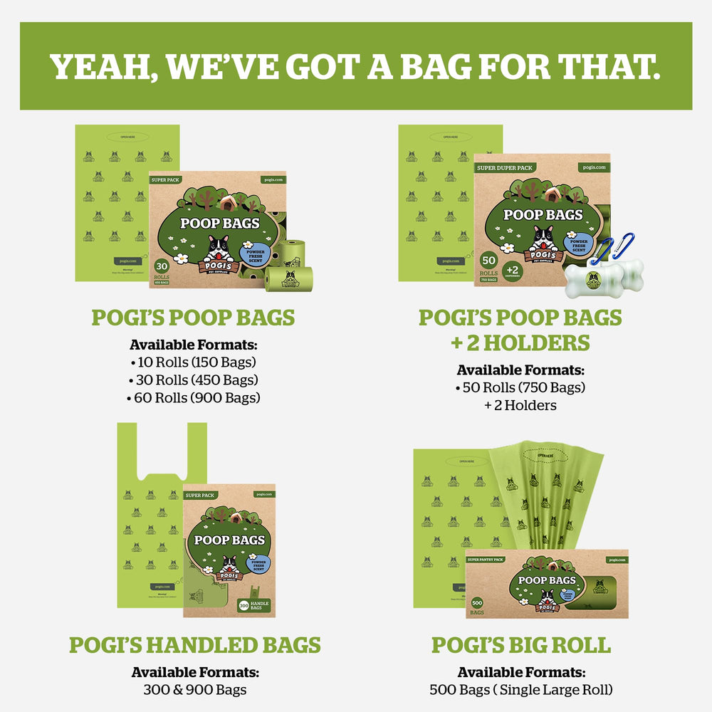 Pogi's Poop Bags 500-count roll saves trips to store.