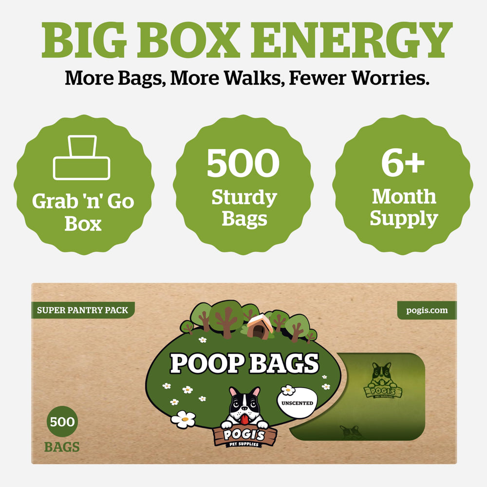 Pogi's Poop Bags eco-friendly packaging supports recyclable cores.