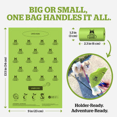 Pogi's Compostable Poop Bags close-up reveals plant-based materials.
