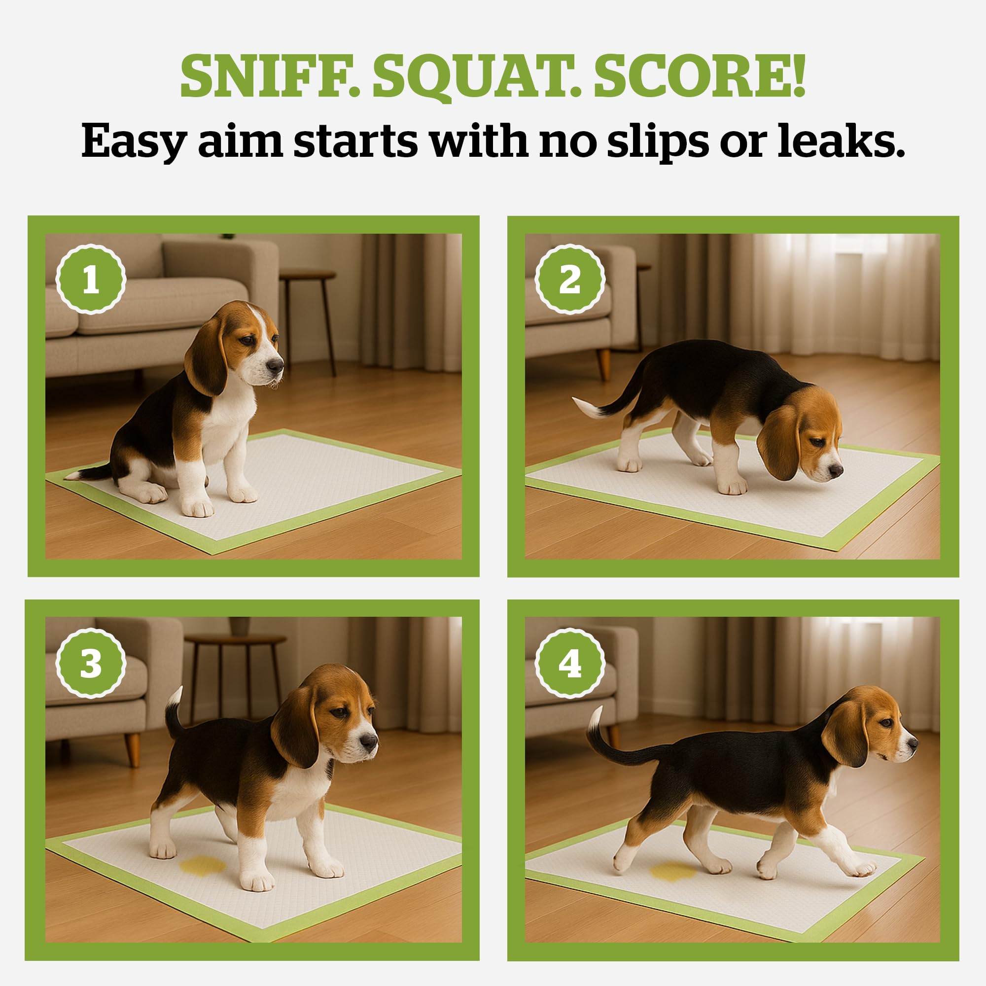 Pogi's Puppy Pads odor-blocking protection helps keep rooms fresh after use.
