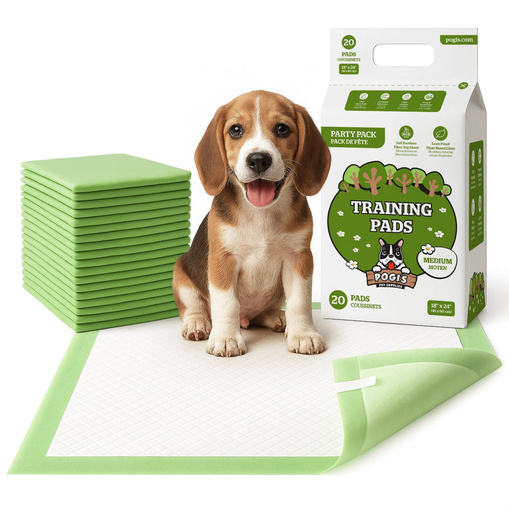 Pogi's Puppy Pads sticky tabs securely hold pads for mess-free training.