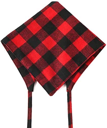 Pohshido bandana red plaid closeup fabric detail emphasizes durability.