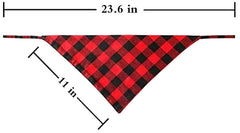 Pohshido bandana red plaid pack-two lifestyle shot for festive styling.