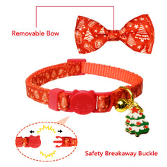 Pohshido blue Santa-snowman bow tie collar, perfect for holiday gatherings and playful moments.