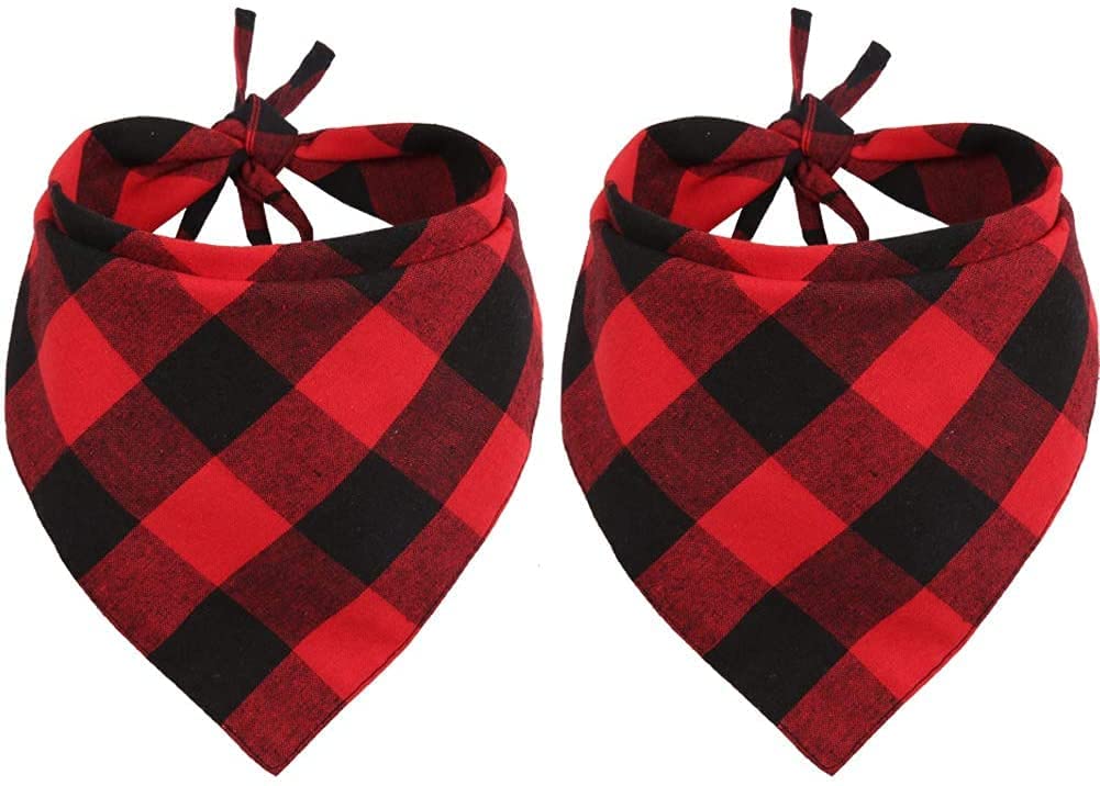 Pohshido buffalo plaid triangle bib detail and texture