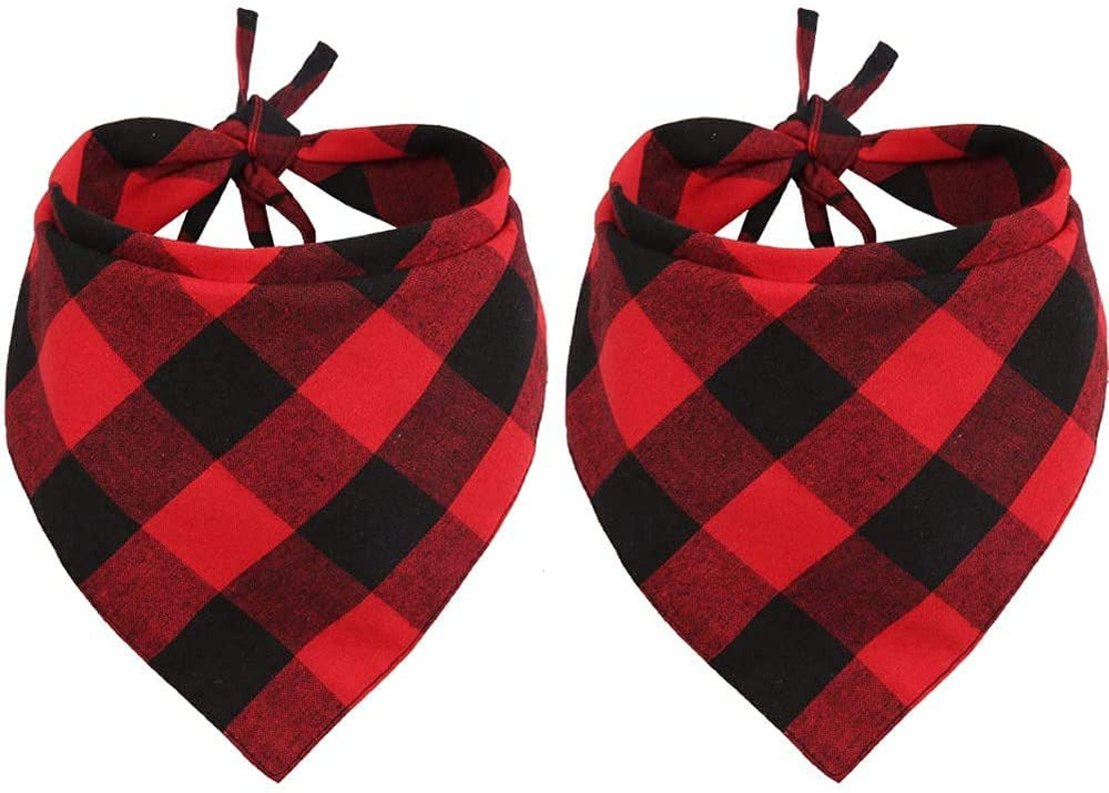 Pohshido buffalo plaid triangle bib detail and texture