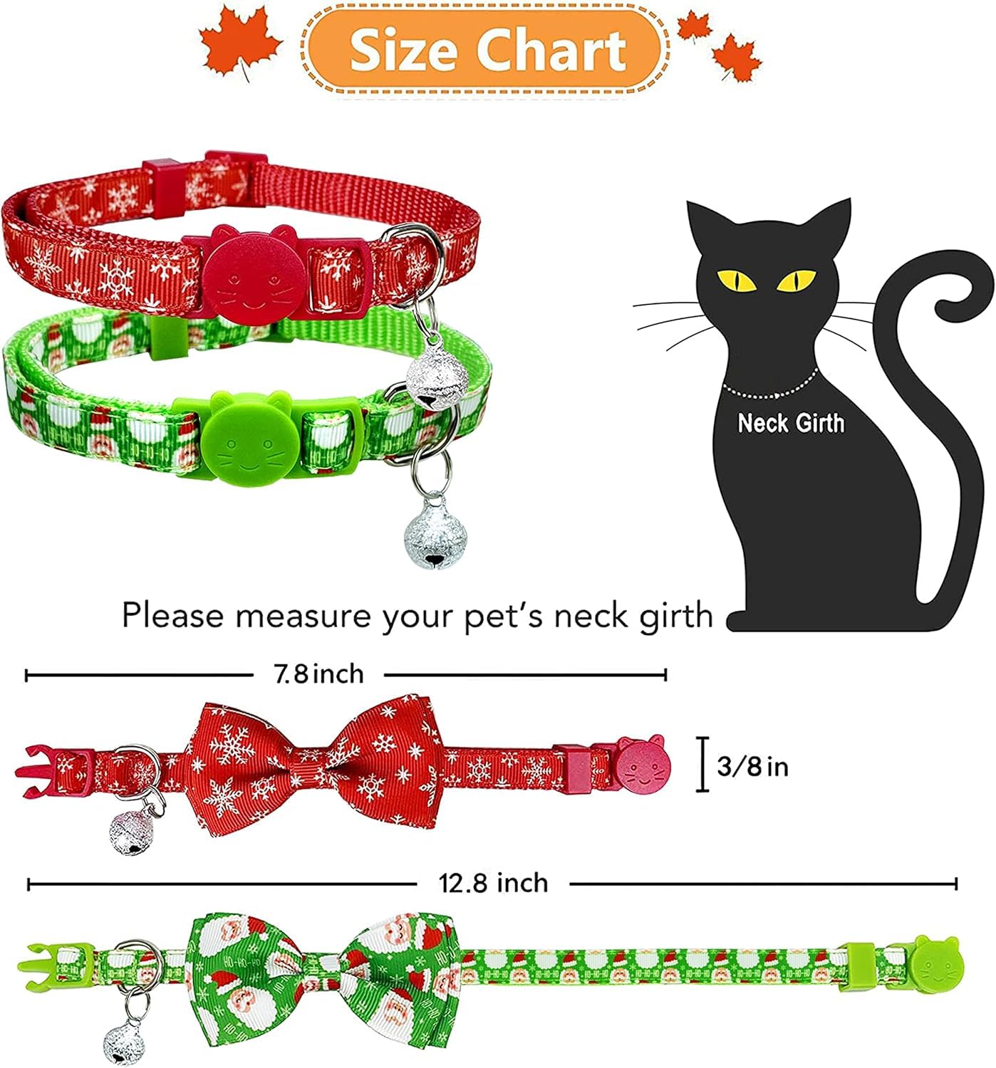 Pohshido cat bow tie collar bell detail closeup emphasizes audible jingling for alert pets