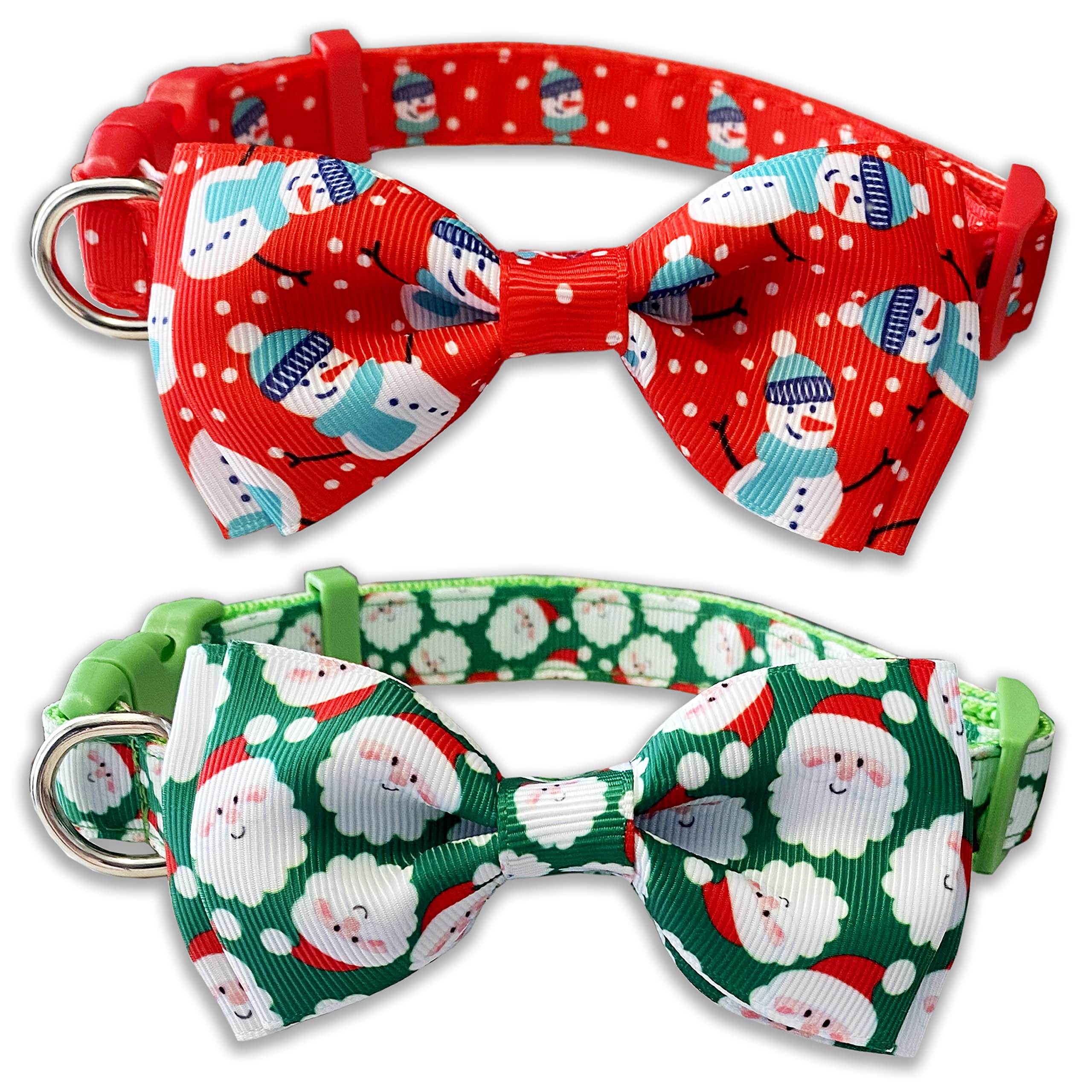 Pohshido Christmas dog collar with Santa bow—festive style for daily walks.