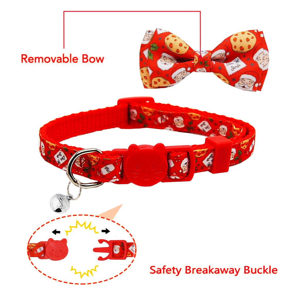 Pohshido green cookie-mail collar with removable bow for playful holiday looks.