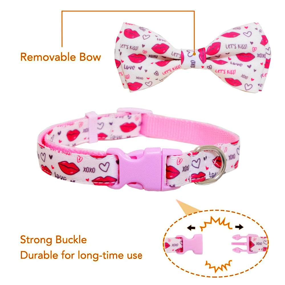 Pohshido Valentine bow-on-collar detail adds cute holiday charm
