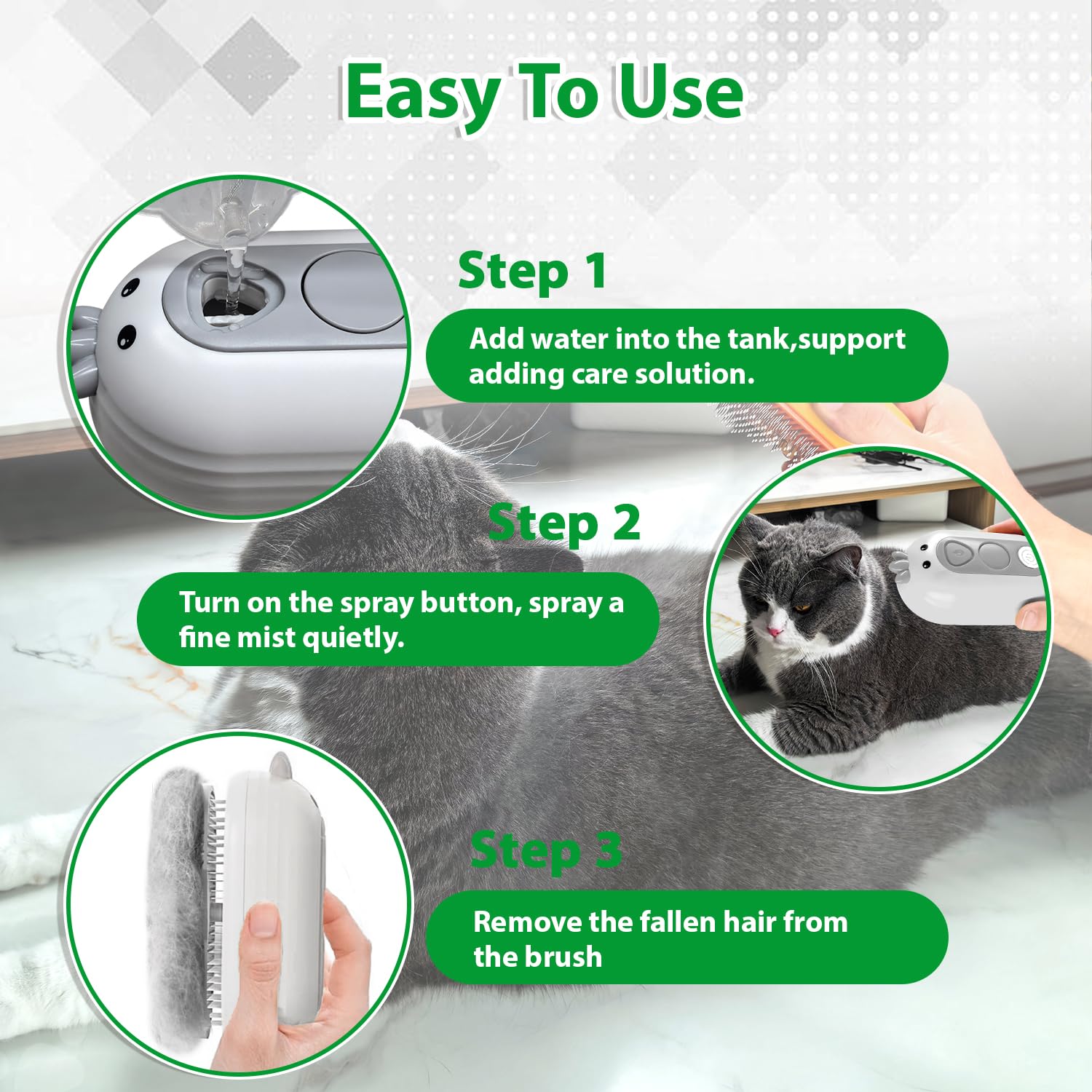 POIIOPY Waterless option supports pets wary of baths during grooming.