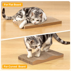 Poils bebe curved-board scratcher in use for comfortable claw scratching