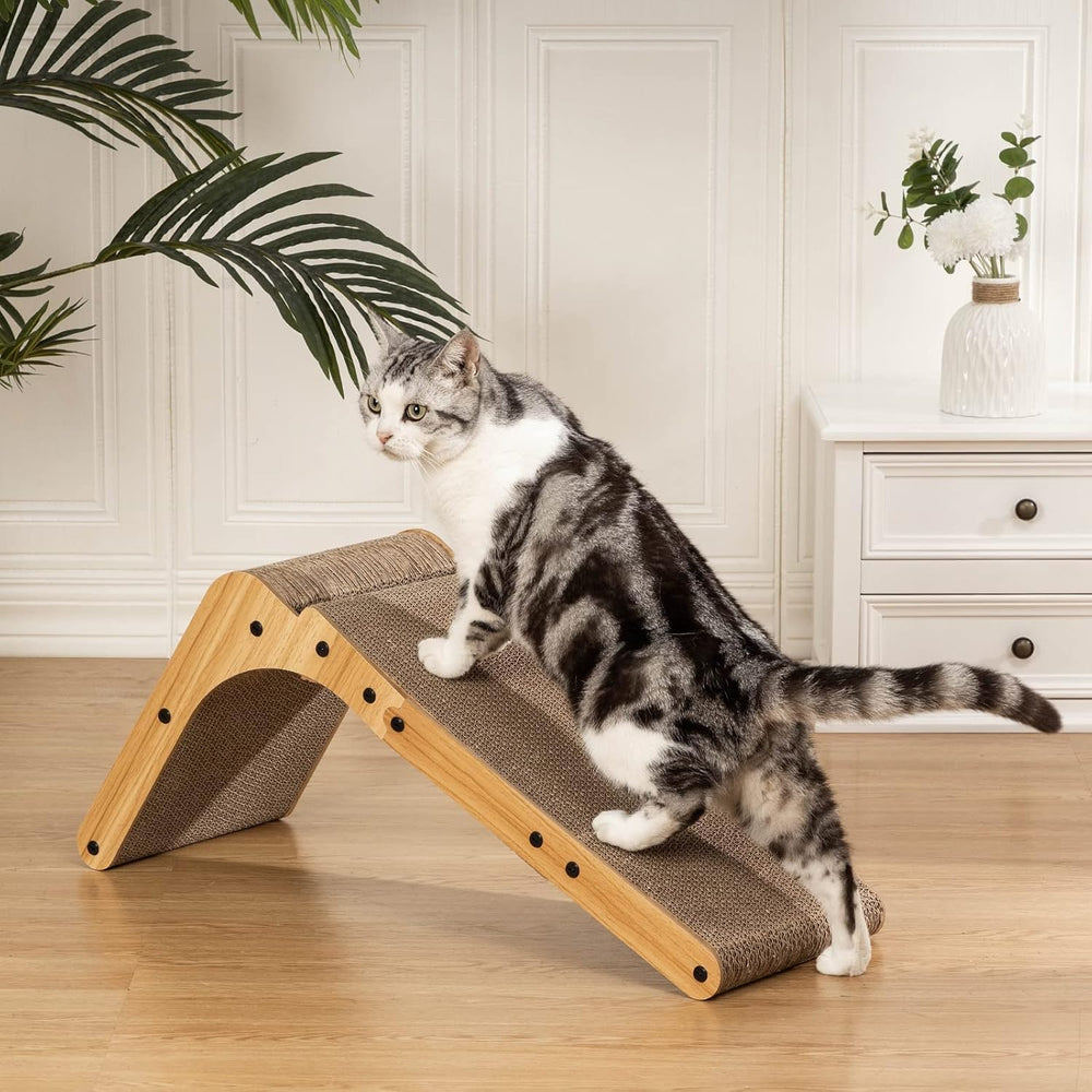 Poils bebe L Shape Cat Scratcher with catnip boosts playful scratching sessions