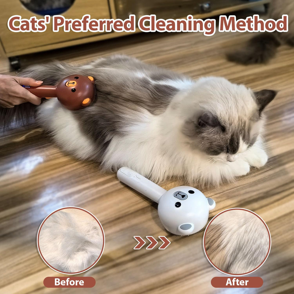 POIIOPY cat steam brush clear water tank supports longer spraying sessions.