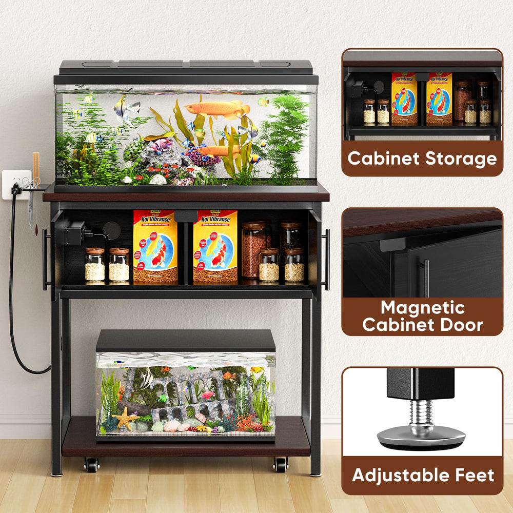POKIPO storage cabinet keeps equipment and decor neatly organized