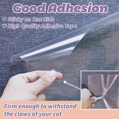 Polamg Anti-Cat Scratch Tape installation highlights easy placement with a pre-cut gap.