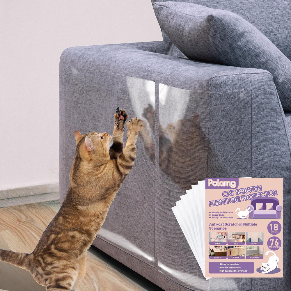 Polamg Anti-Cat Scratch Tape roll protects furniture with heavy-duty durability.