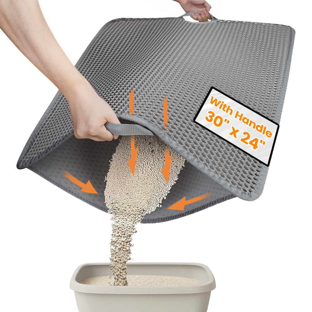 Polarduck Alfombrilla Arena Gatos 30x24 Gris atrapa la arena en su panal hexagonal y protege el suelo