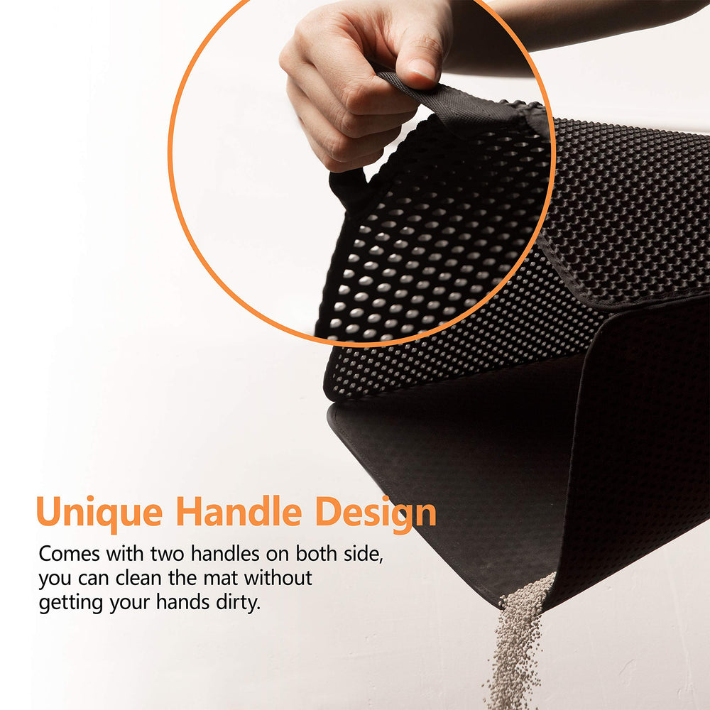 Polarduck Cat Litter Mat honeycomb close-up shows dual-layer design for effective litter-trapping