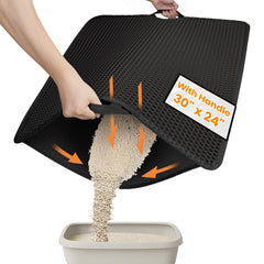 Polarduck Cat Litter Mat top view shows large coverage that reduces litter spread