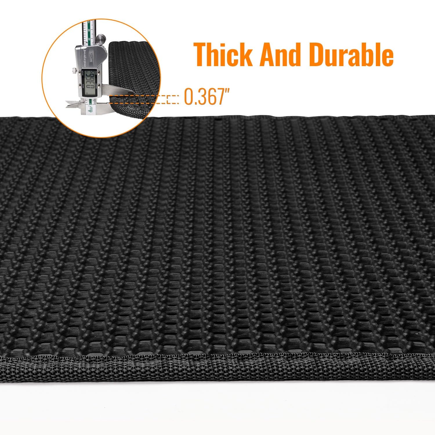 Polarduck cat litter mat features anti-slip bottom to stay put during use.