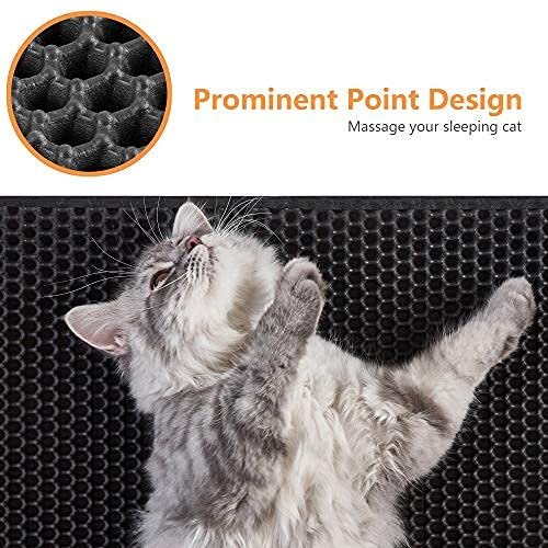 Polarduck cat litter mat anti-slip base stays put.