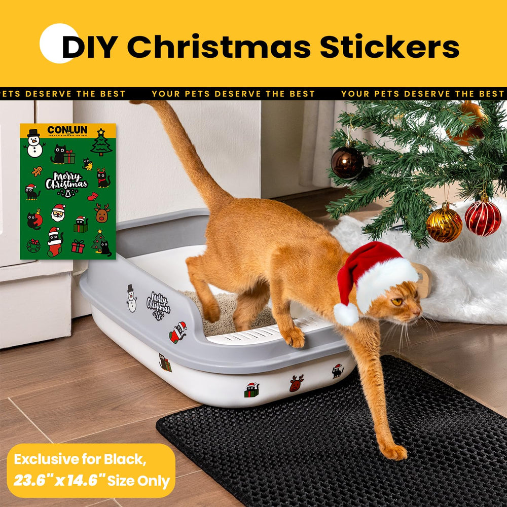 Polarduck Cat Litter Mat back layer close-up highlights leak-proof backing for floor protection.