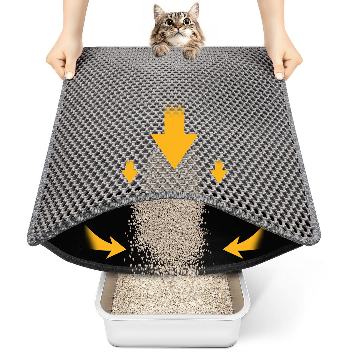 Polarduck Cat Litter Mat compact design traps litter in tight spaces for easier cleanup