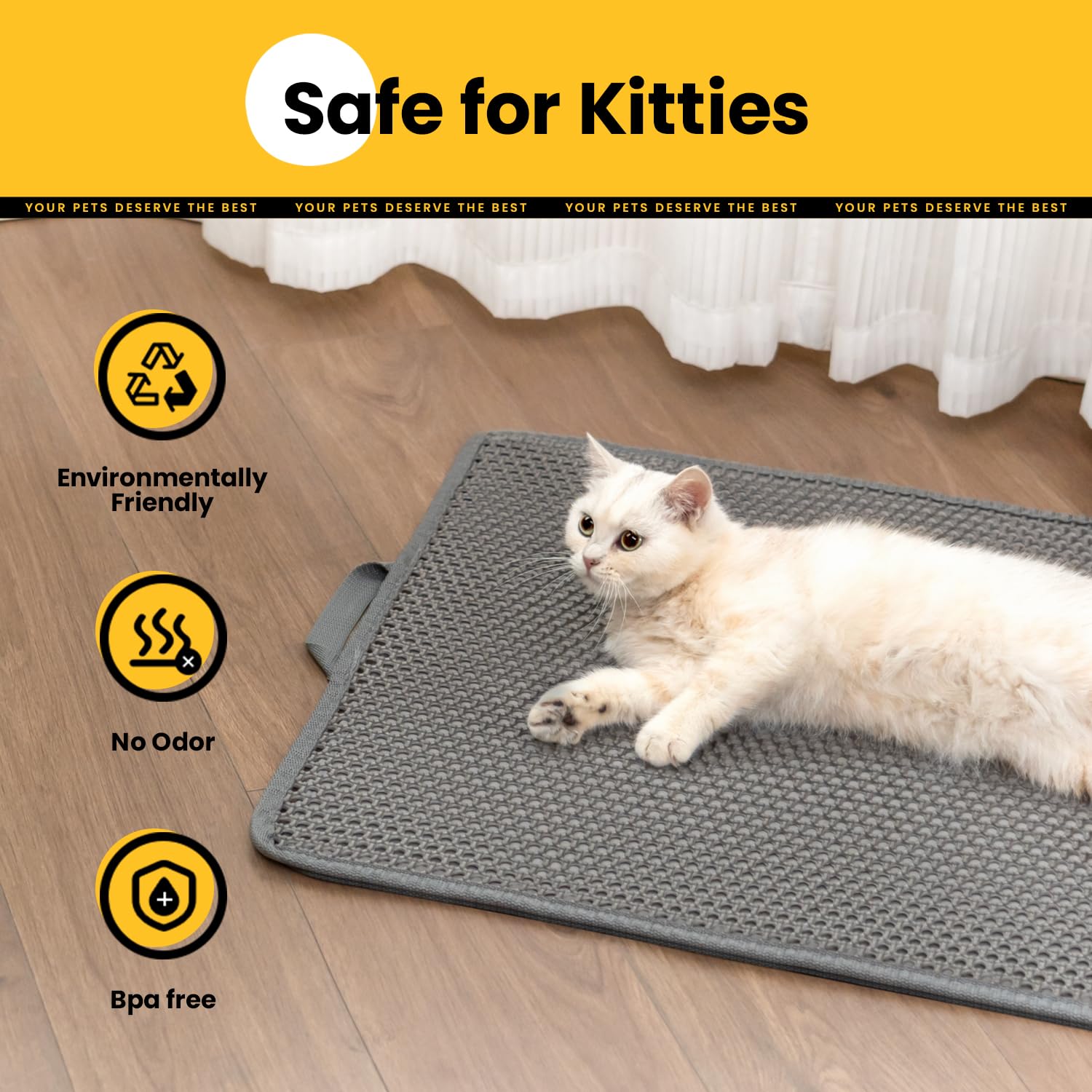 Polarduck Cat Litter Mat demonstrates dump-action to return litter to box.