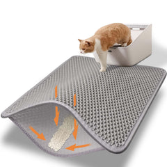 Polarduck cat litter mat front view captures litter to reduce floor tracking.