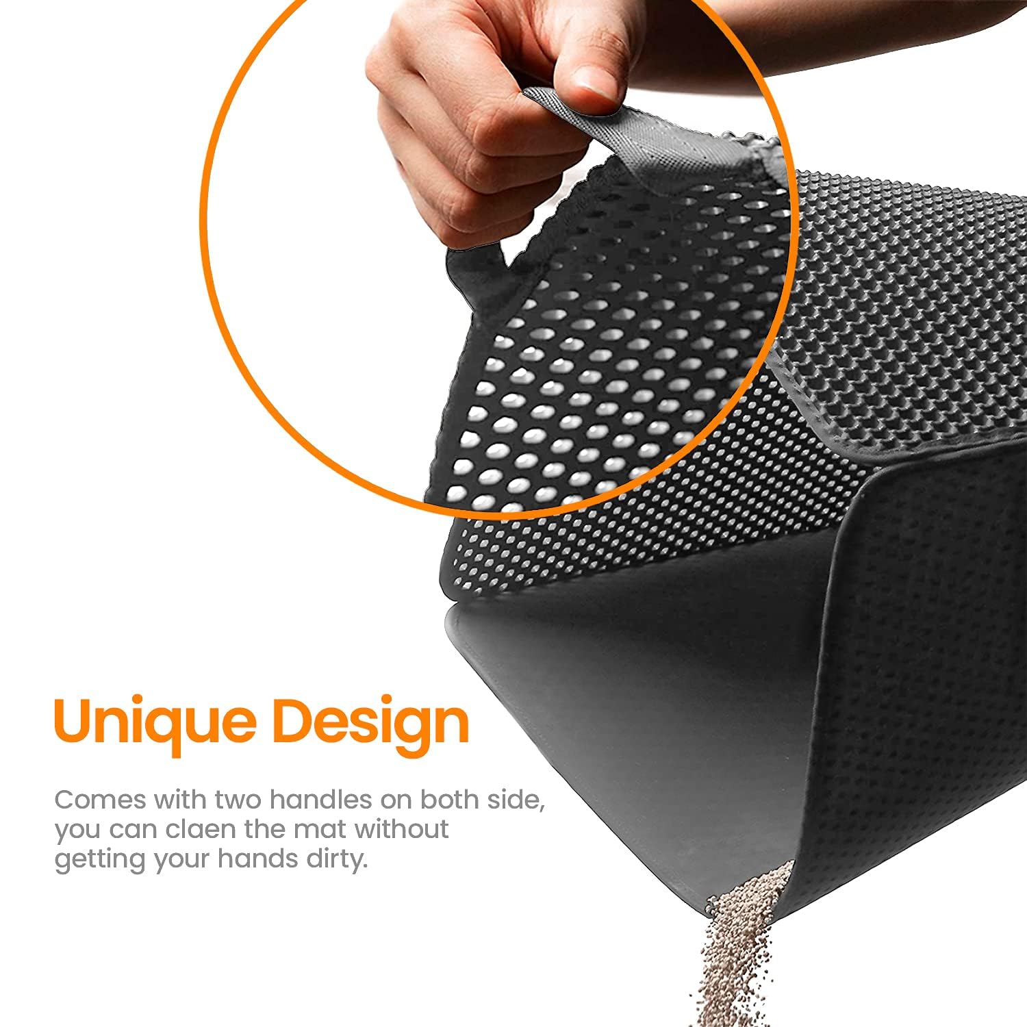 Polarduck Cat Litter Mat honeycomb close-up highlighting dual-layer design.