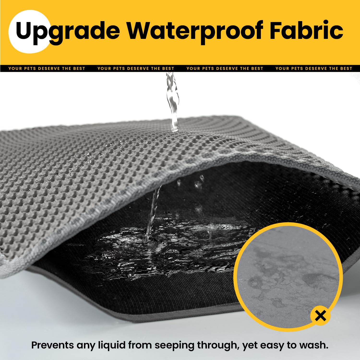 Polarduck Cat Litter Mat non-slip top stays in place during use