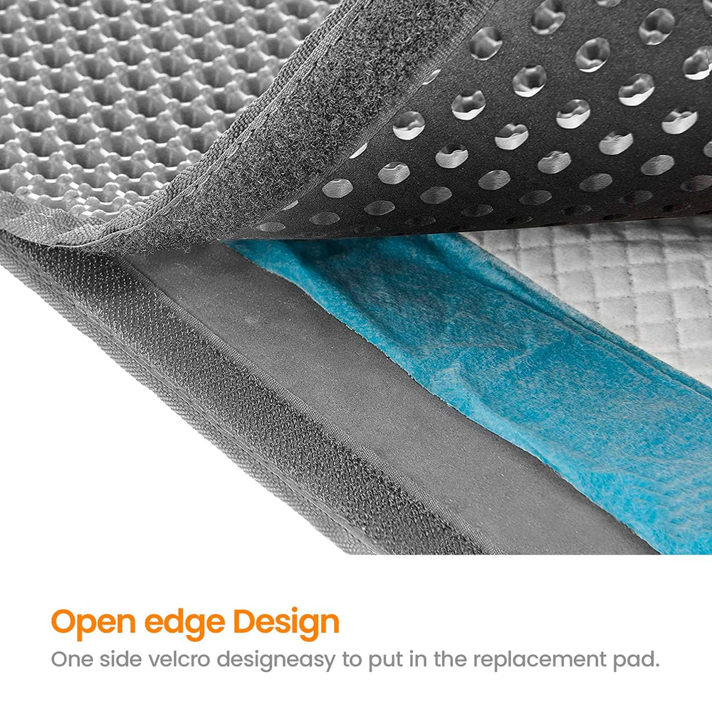 Polarduck Cat Litter Mat side-handles for easy lifting and dumping litter.