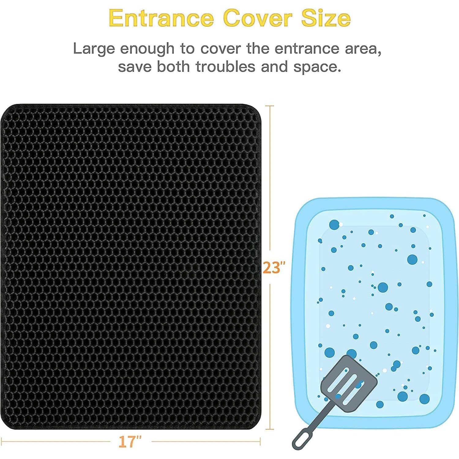 Polarduck cat litter mat waterproof bottom layer protects floors from moisture.