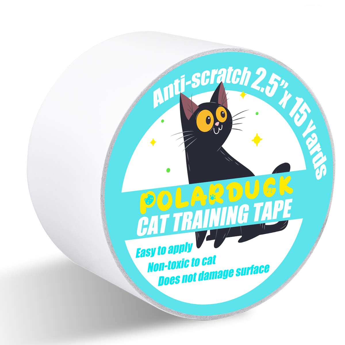 Polarduck cat-scratch-tape strip closeup showing a transparent deterrent to scratching.