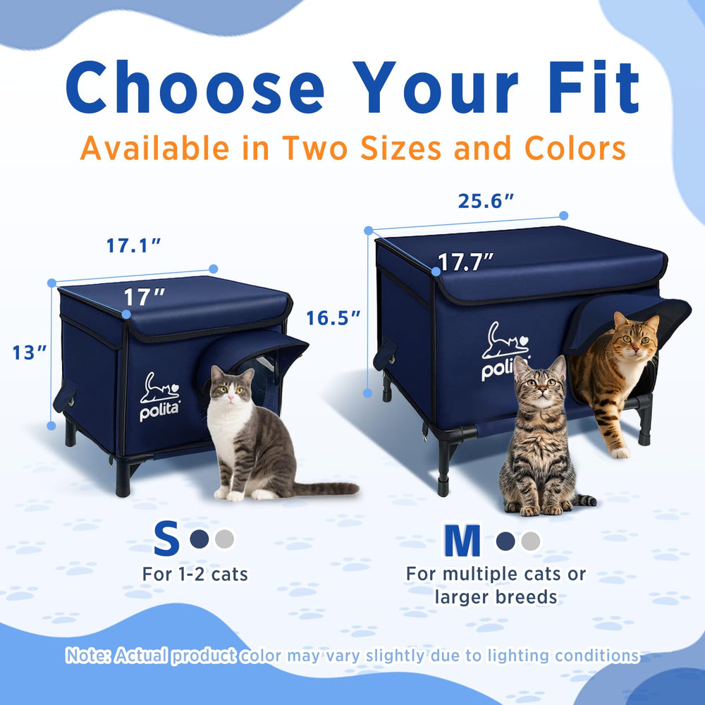 Polita rugged heated cat house modular assembly enables quick setup.