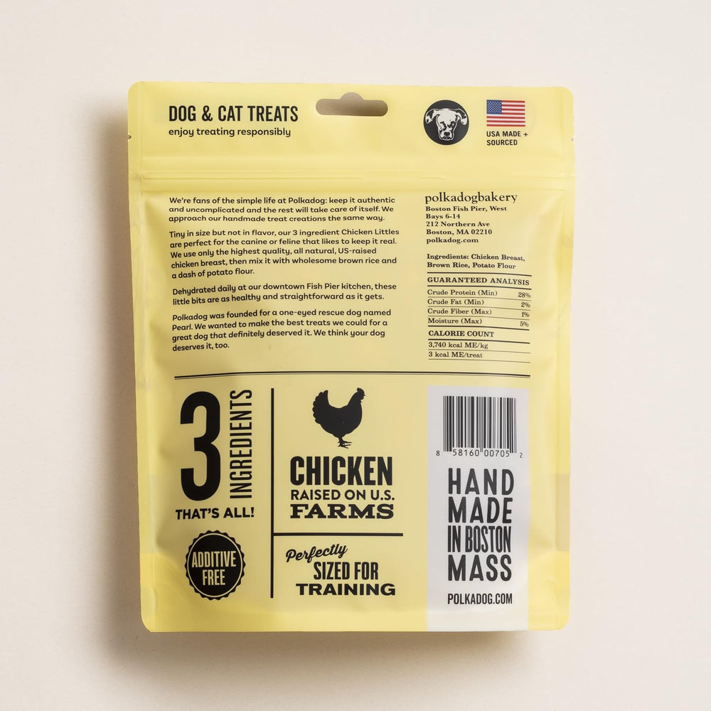 Polkadog Chicken Littles 7oz pack offers convenient grab-and-go option.