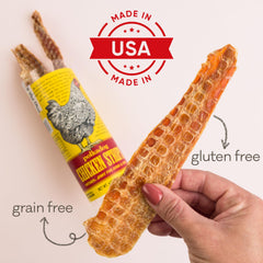 Polkadog Chicken Strip Jerky dehydration process preserves nutrients and crunch.