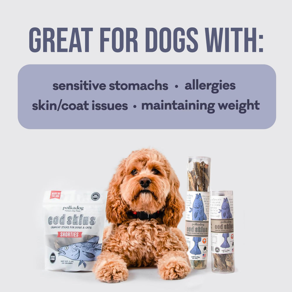 Polkadog Cod Skins omega-3 rich bite supports coat and skin health