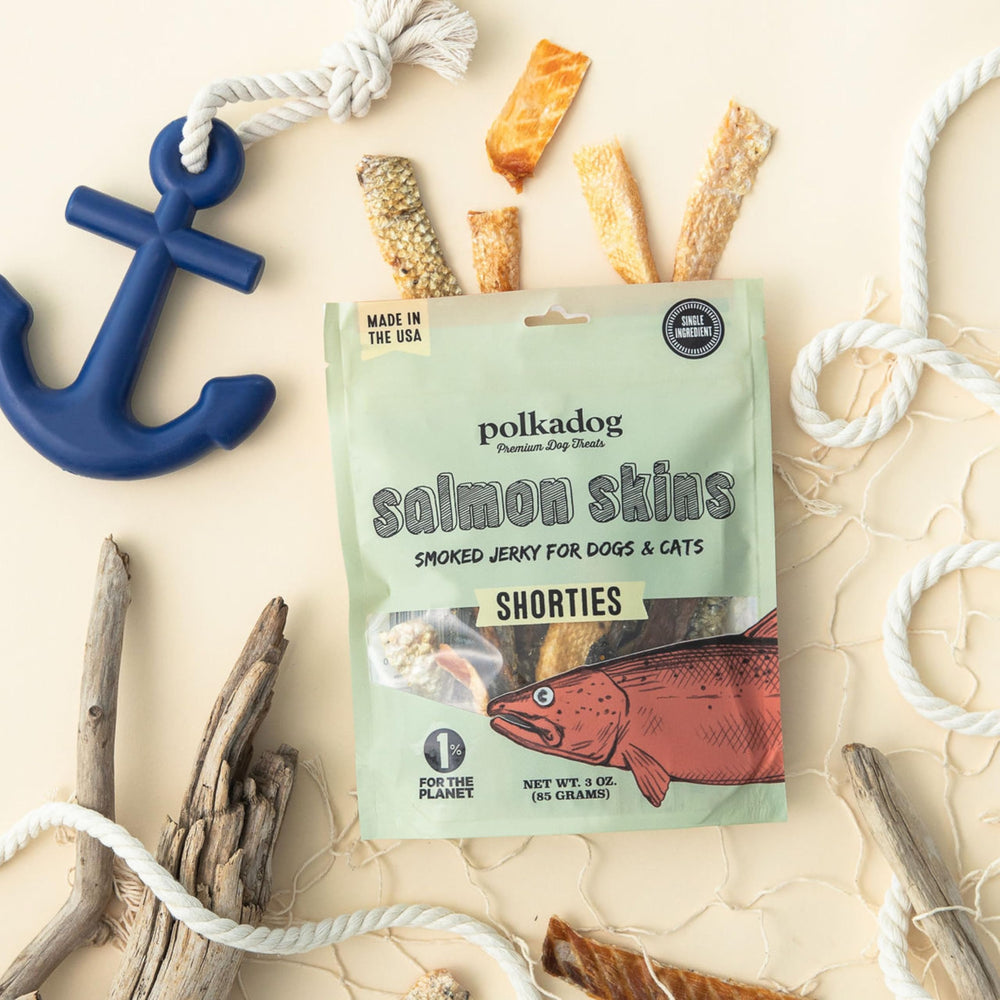 Polkadog Salmon Skins Shortie handmade in USA in small batches