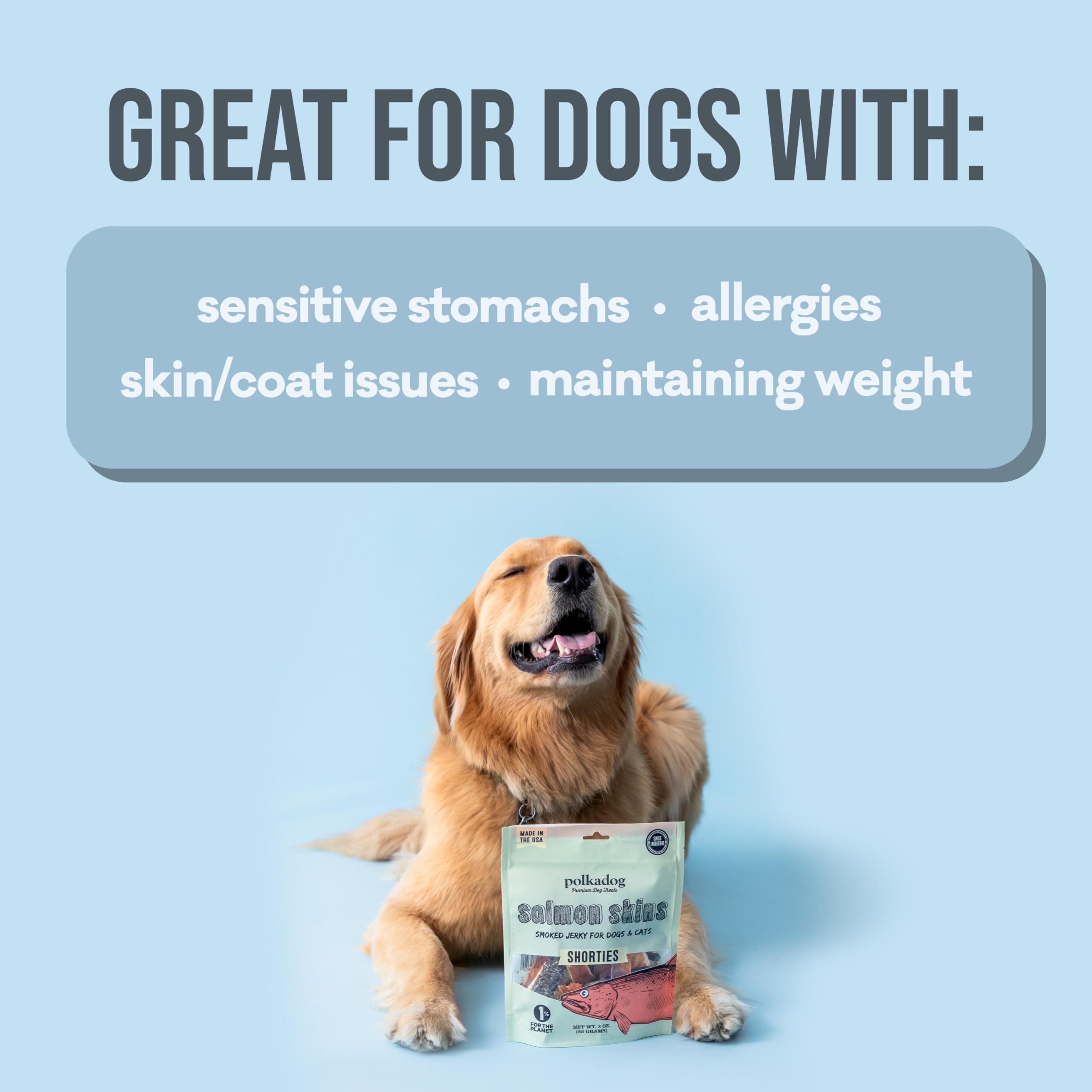 Polkadog Salmon Skins Shortie omega-3 rich for coat and heart