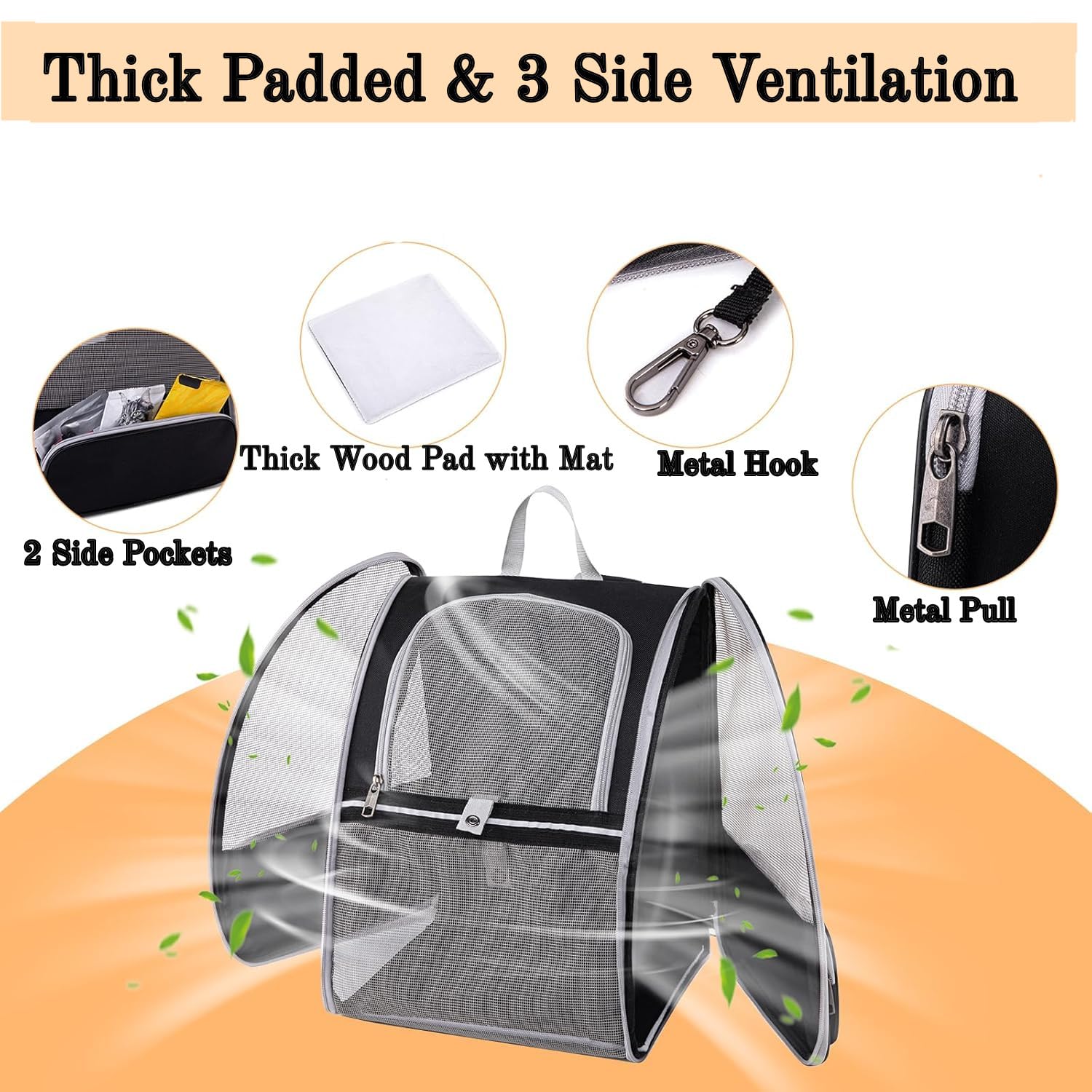 Pollason pet backpack chest buckles reduce shoulder strain
