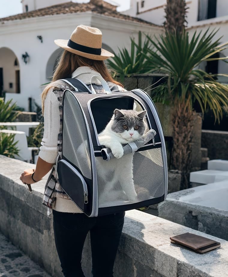 Pollason pet backpack scratch-resistant shell for durable storage