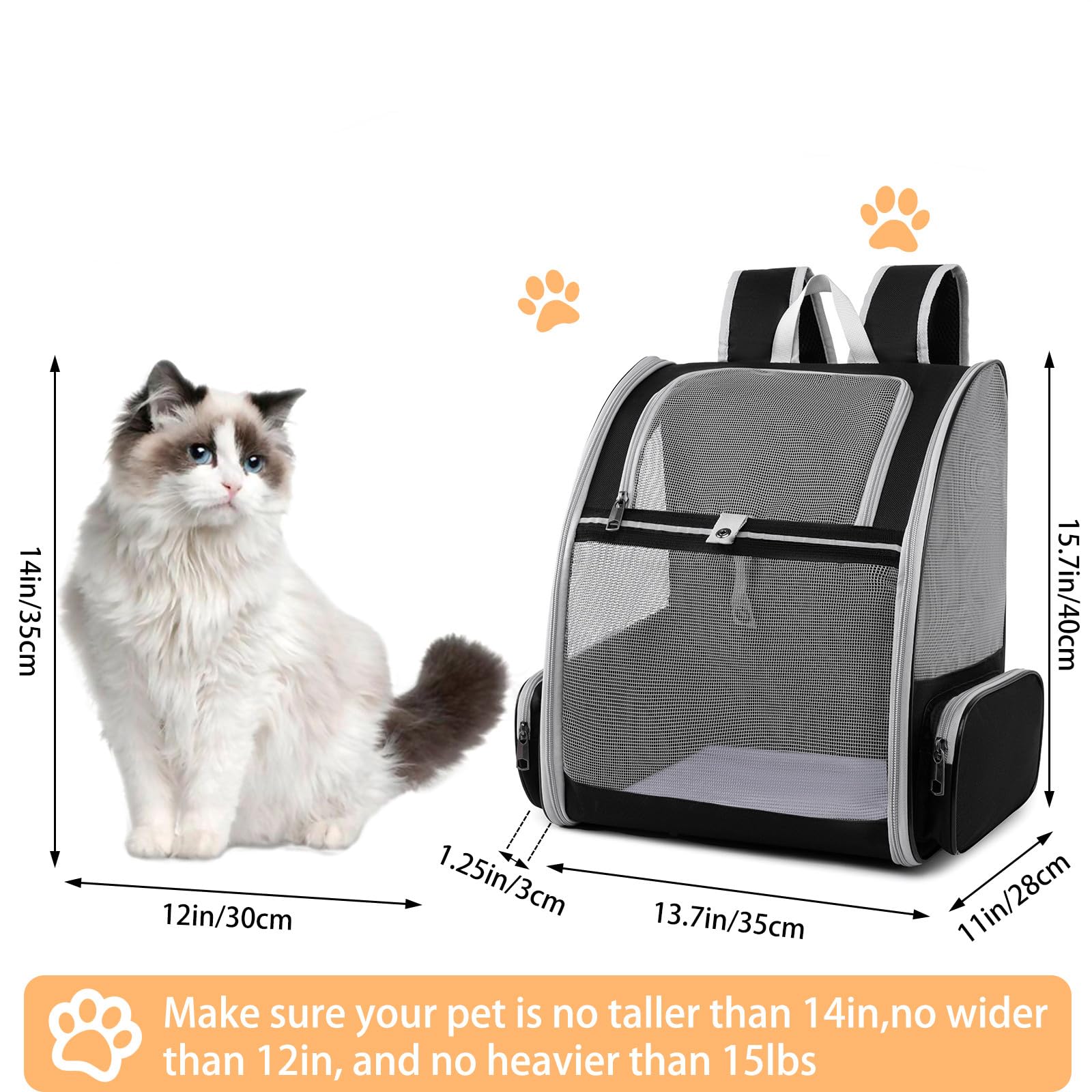 Pollason pet backpack interior with cozy pad for pet comfort