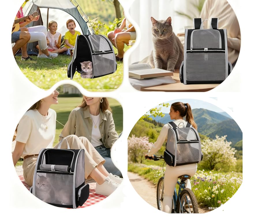 Pollason pet backpack side ventilation mesh improves airflow