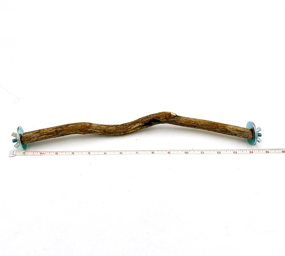 Polly's full-length hardwood bird perch 14-inch — sturdy resting perch for active birds.
