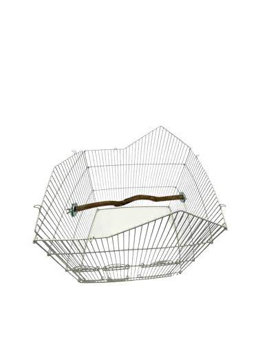 Polly's full-length perch with side mount plates installed — easy cage attachment.