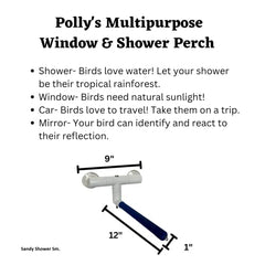 Polly's Sandy window perch small folds-away for easy storage when not in use.