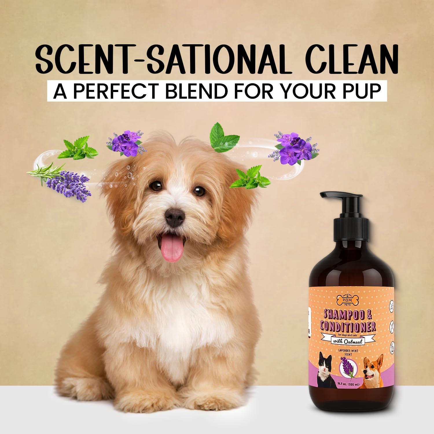 P.O.M. PETS deshedding coat close-up suggests reduced shedding.
