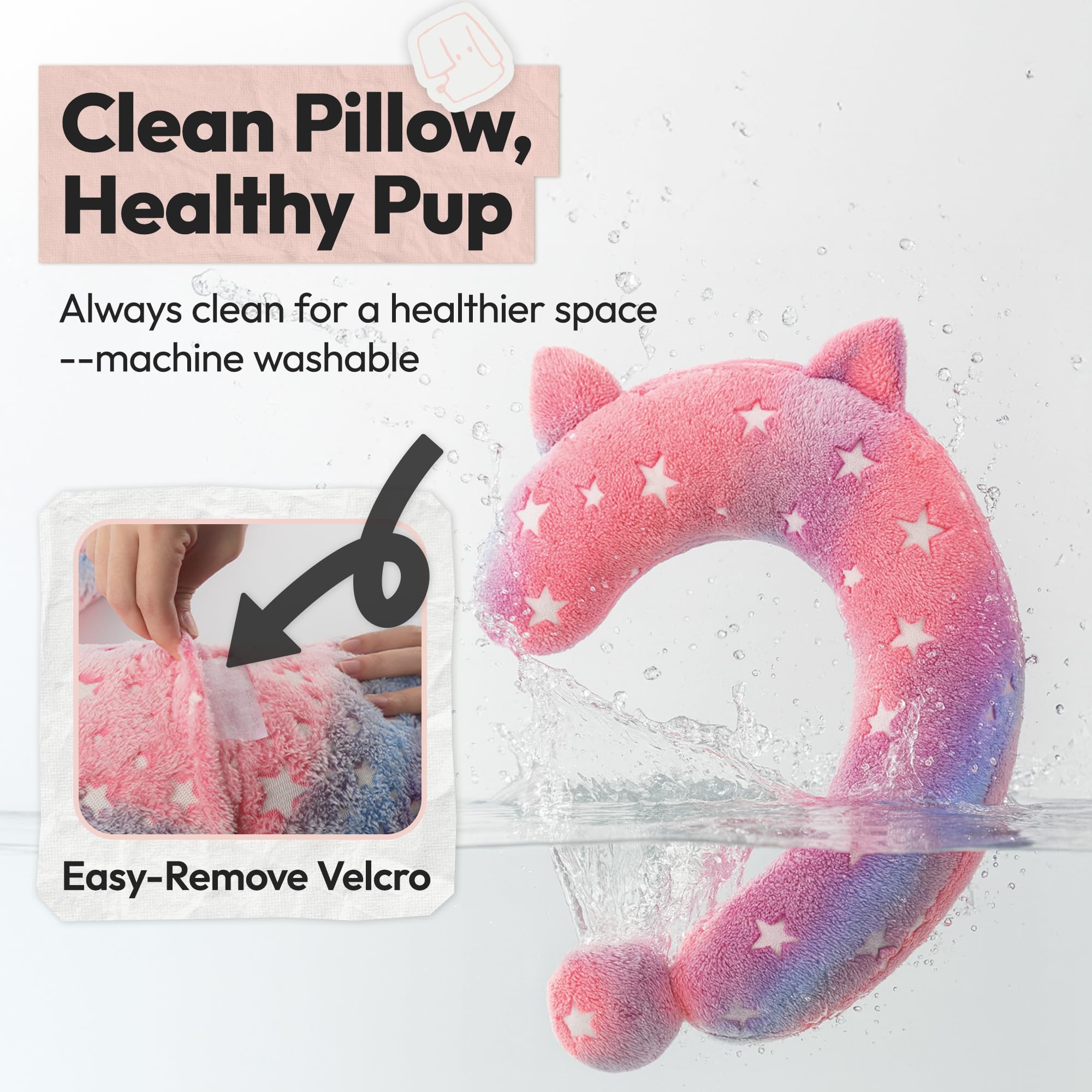 POMESEA Calming Dog Pillow glow night-light — gentle illumination.